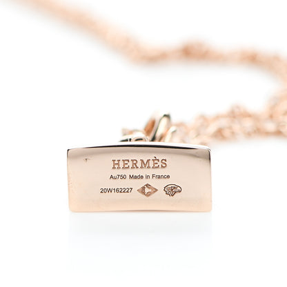 Hermes 18K Rose Gold Diamond Birkin Pendant Necklace 4 of 5