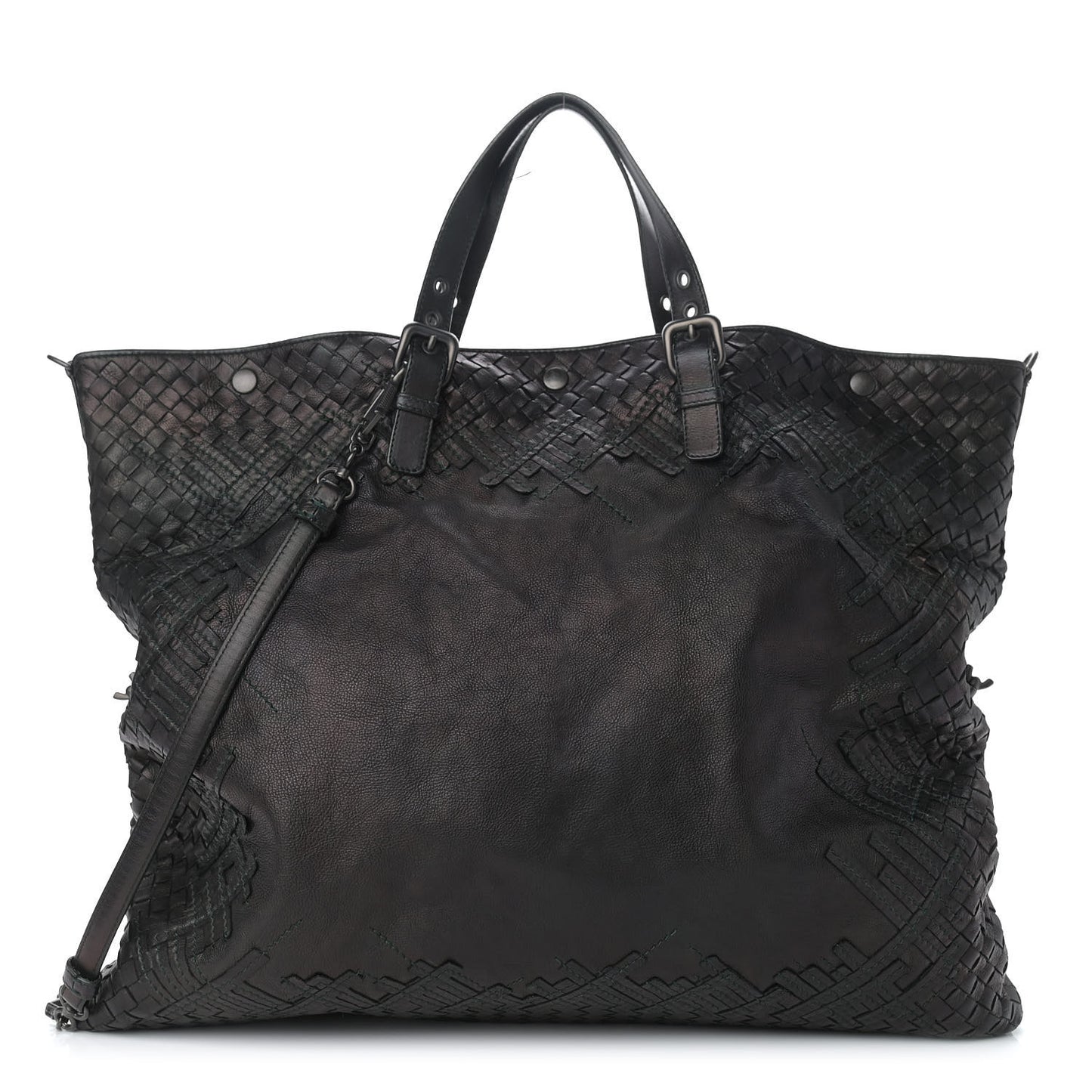 Nappa Intrecciato Maxi Convertible Tote Brown