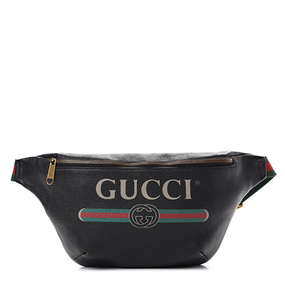 Gucci Grained Calfskin Logo Belt Bag Black 1 of 10