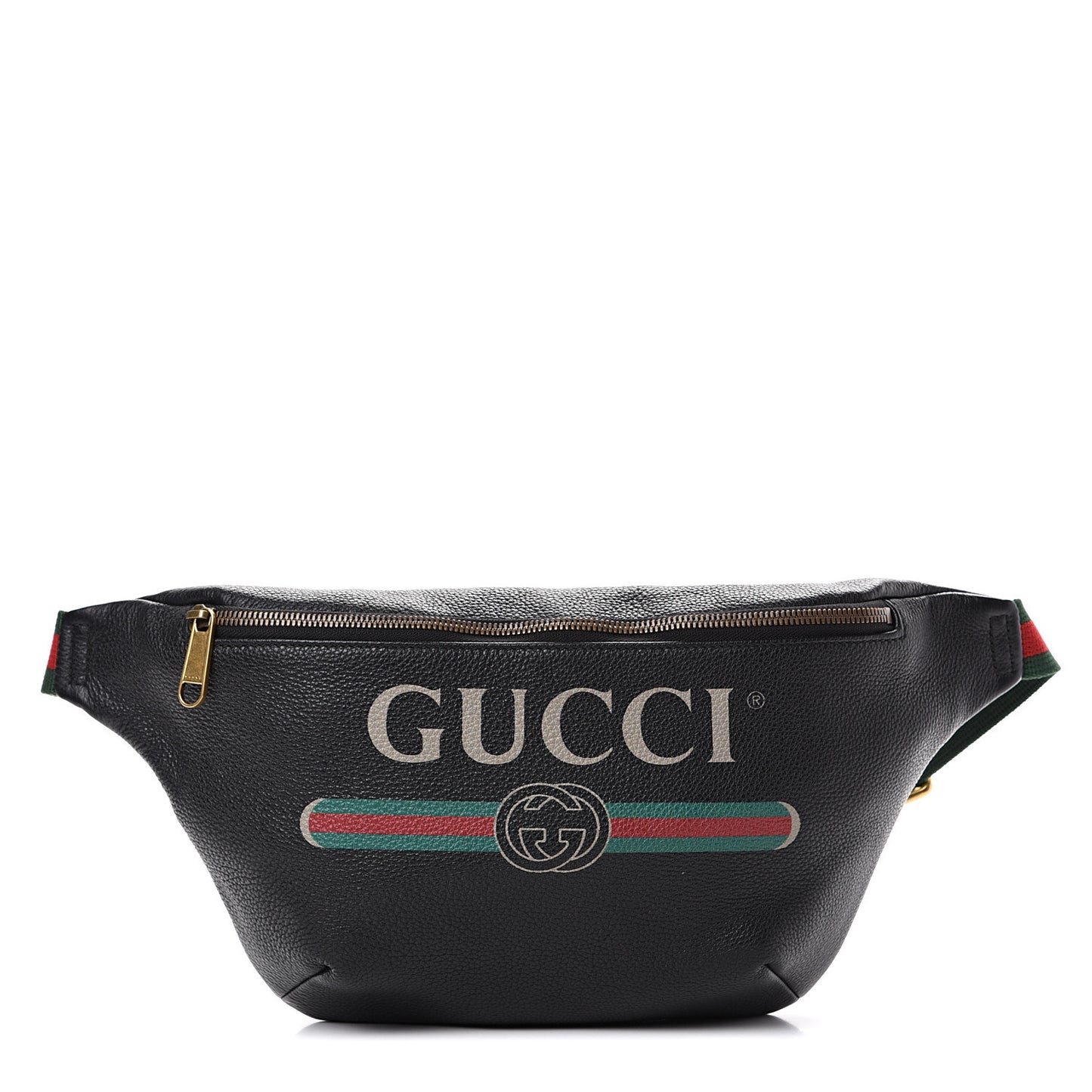 Grained Calfskin Logo Belt Bag Black