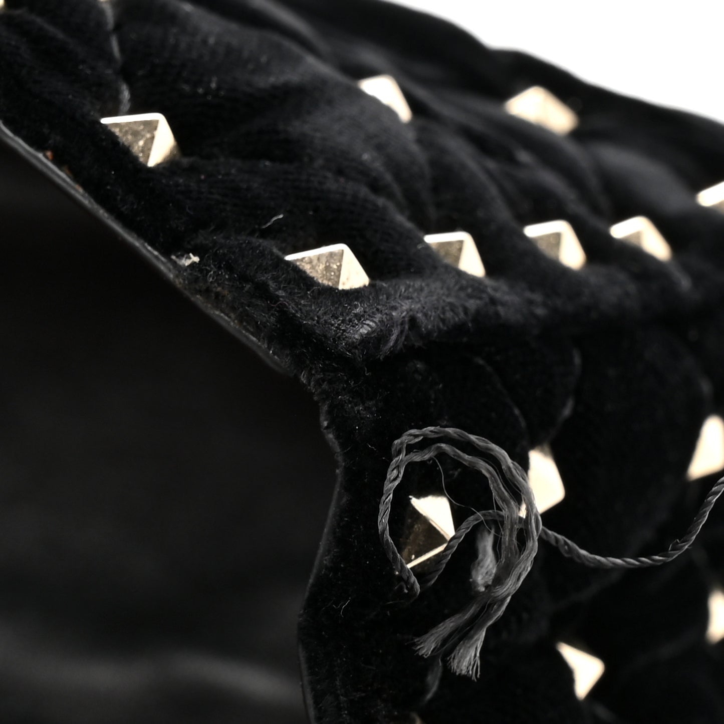 Velvet Small Rockstud Spike Shoulder Bag Black