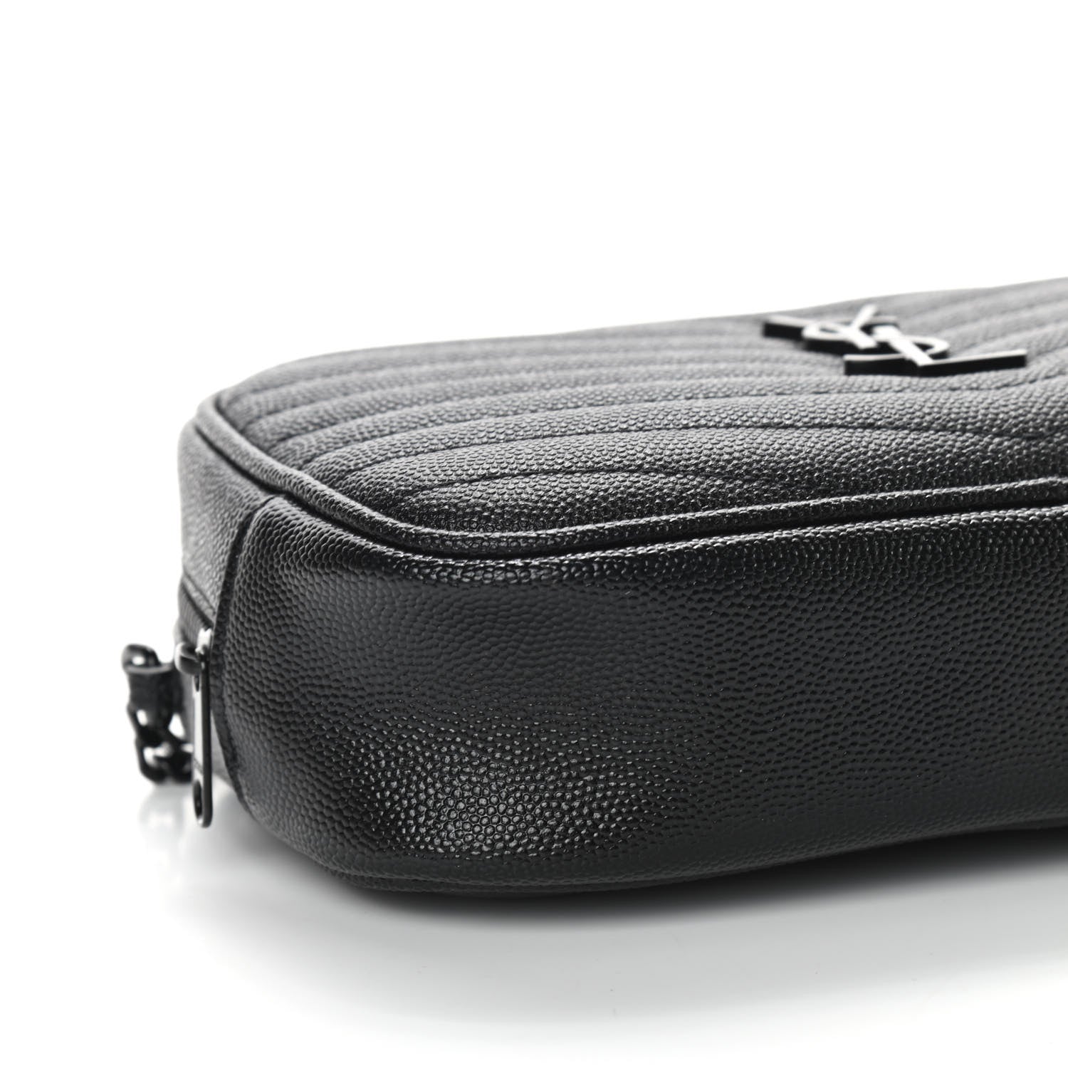 Saint Laurent Grain De Poudre Matelasse Monogram Mini Lou Camera Bag Black 8 of 9