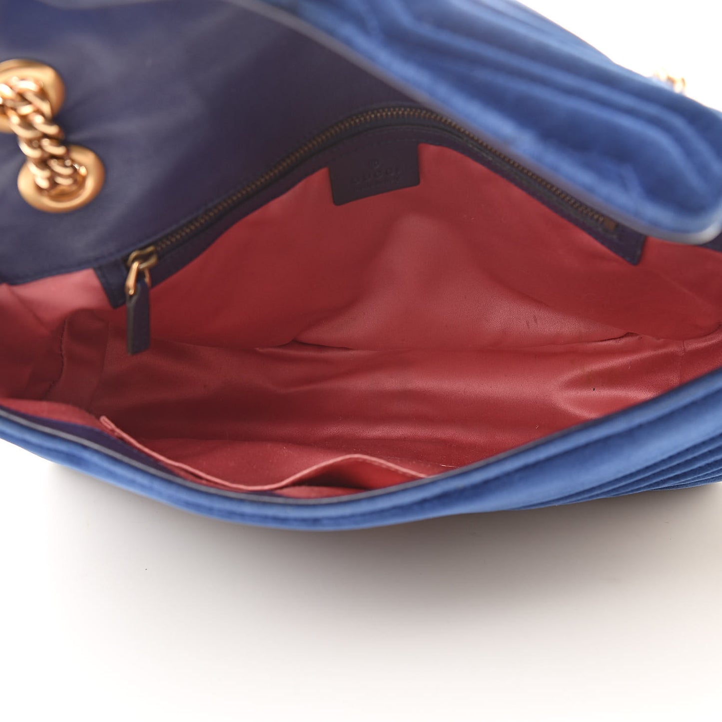 Velvet Matelasse Medium GG Marmont Shoulder Bag Cobalt Blue
