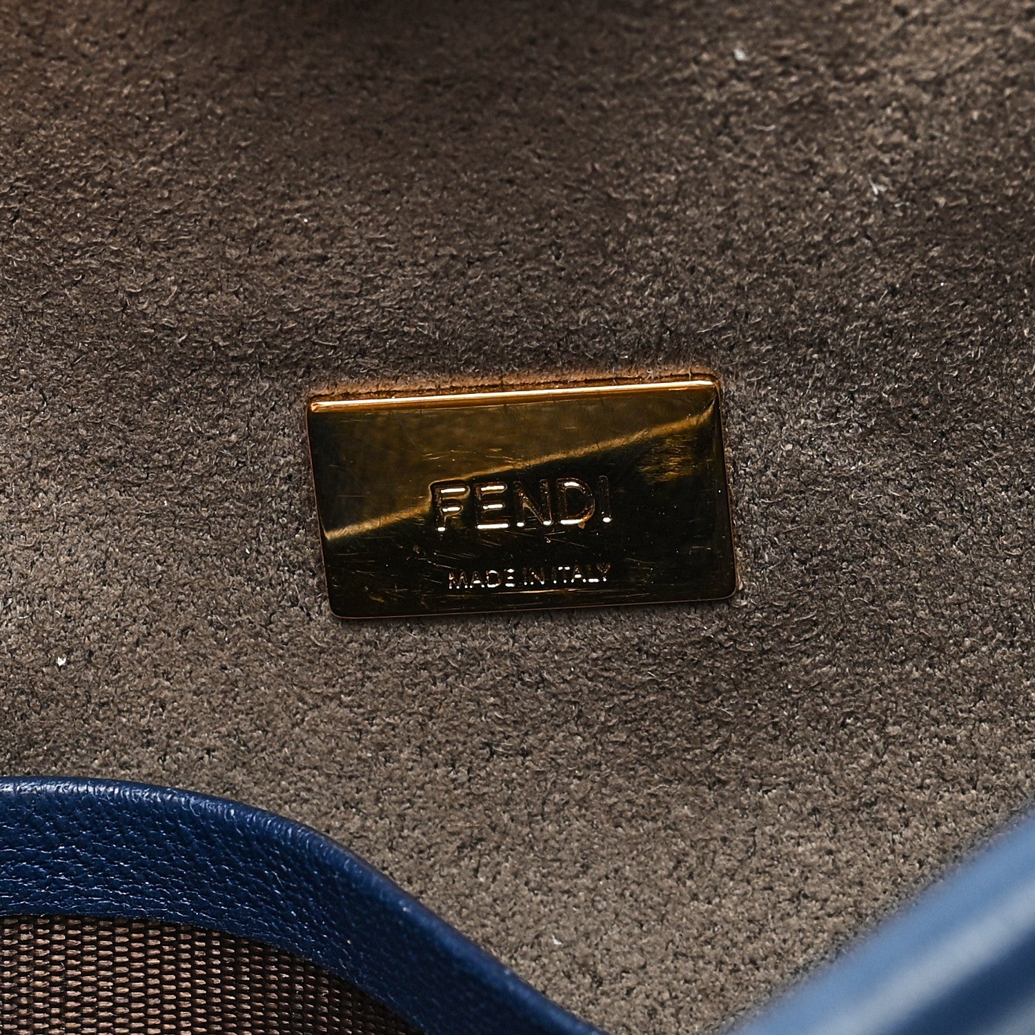 Fendi Shearling Shiny Nappa Micro Peekaboo Iconic Satchel Blue 7 of 10