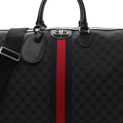 Gucci X BALENCIAGA BB Monogram Web Medium Ophidia Carry-On Duffle Bag Black 7 of 9