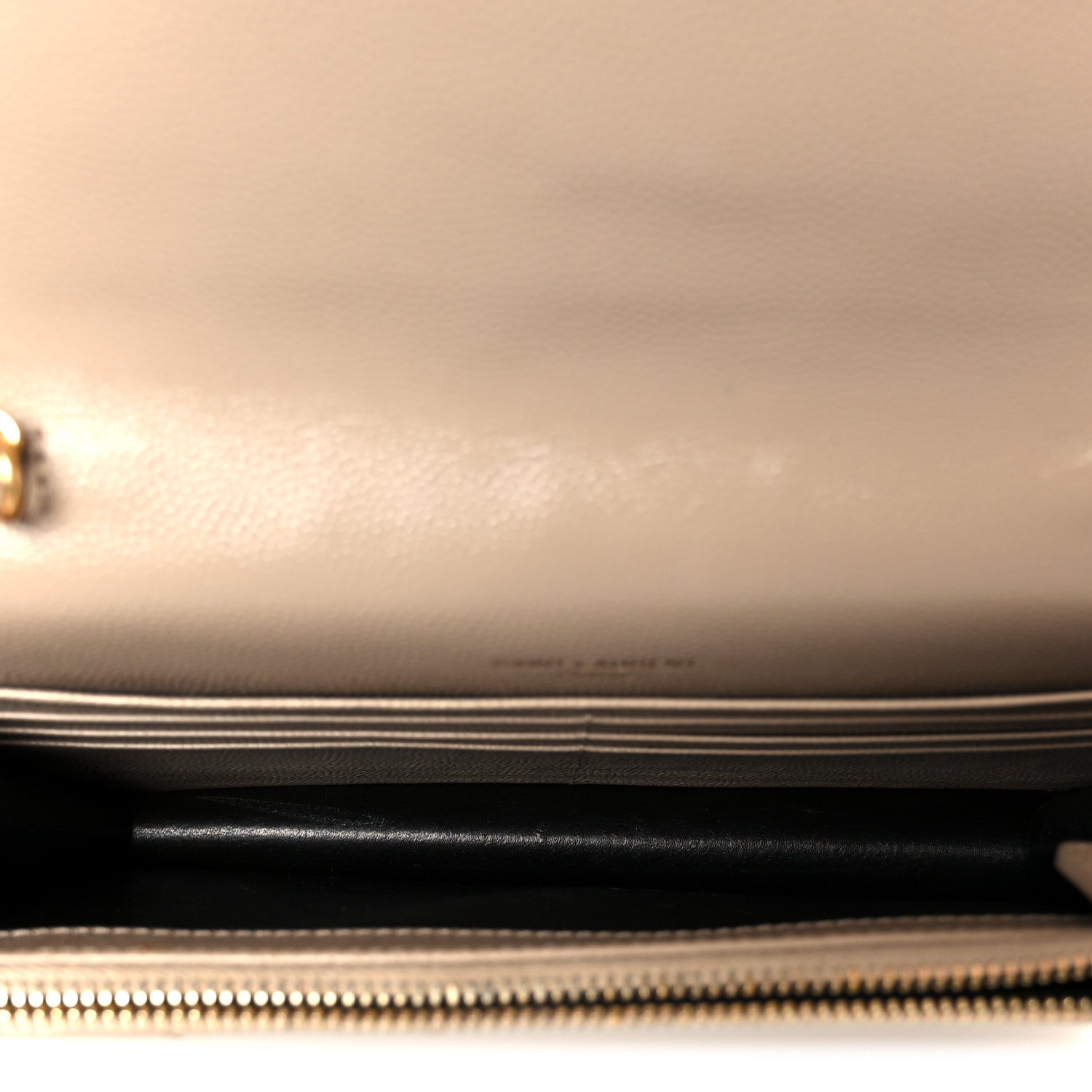 Saint Laurent Grain De Poudre Matelasse Chevron Monogram Envelope Chain Wallet Dark Beige 5 of 10