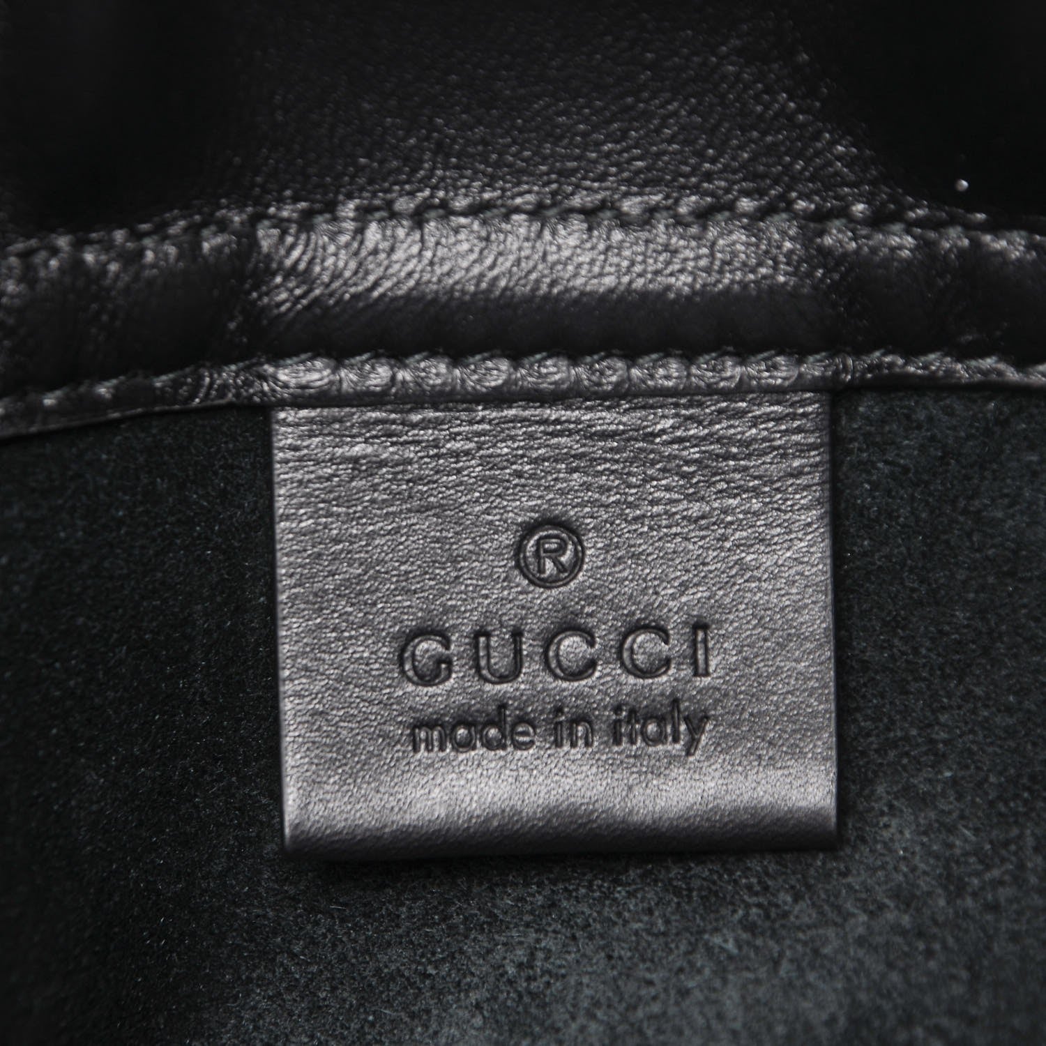 Gucci Calfskin Logo Drawstring Backpack Black 7 of 12