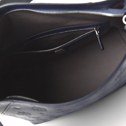 MCM Calfskin Ottomar Monogram Medium Klara Hobo Navy Blue 6 of 10
