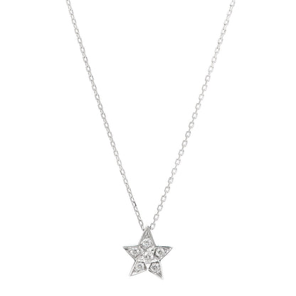 Chanel 18K White Gold Diamond Small Comete Geode Pendant Necklace 1 of 6