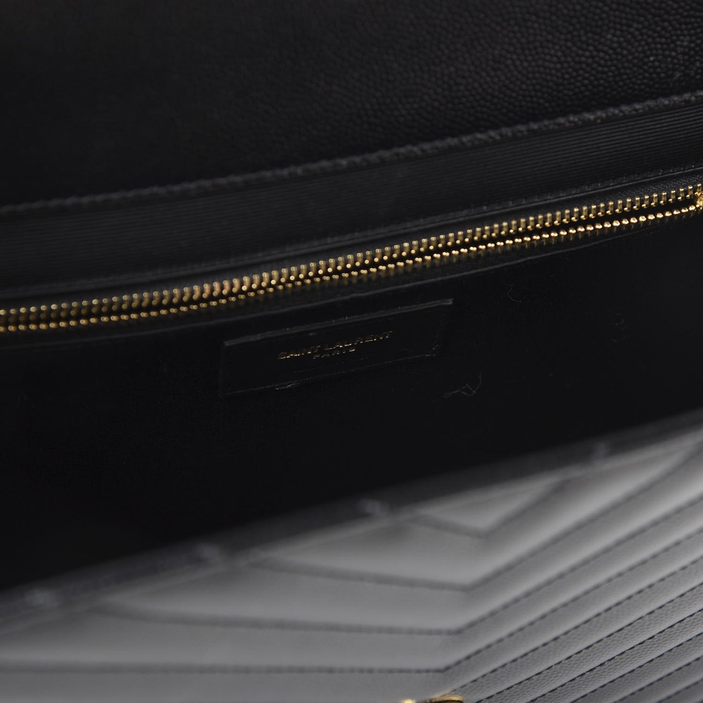Grain De Poudre Matelasse Chevron Large Monogram Satchel Black