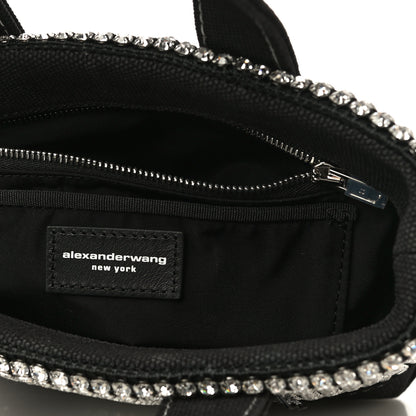 Alexander Wang Mesh Crystal Rhinestone Mini Cruiser Tote Black Silver 6 of 10