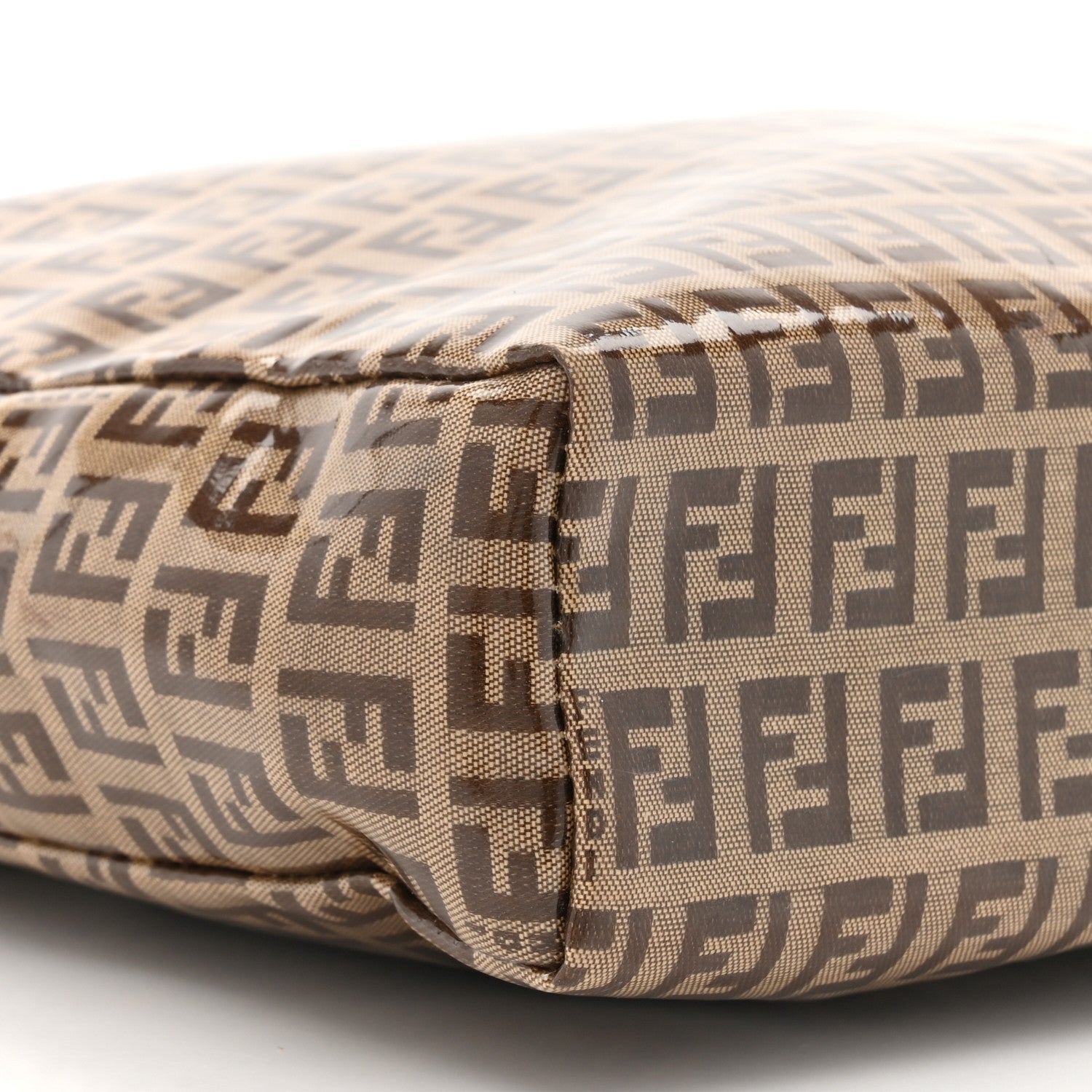 Fendi Vinyl Zucchino Shoulder Bag Tobacco 10 of 15