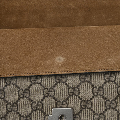 Gucci GG Supreme Monogram Suede Crystal Small Dionysus Shoulder Bag Beige Ebony Taupe 11 of 11