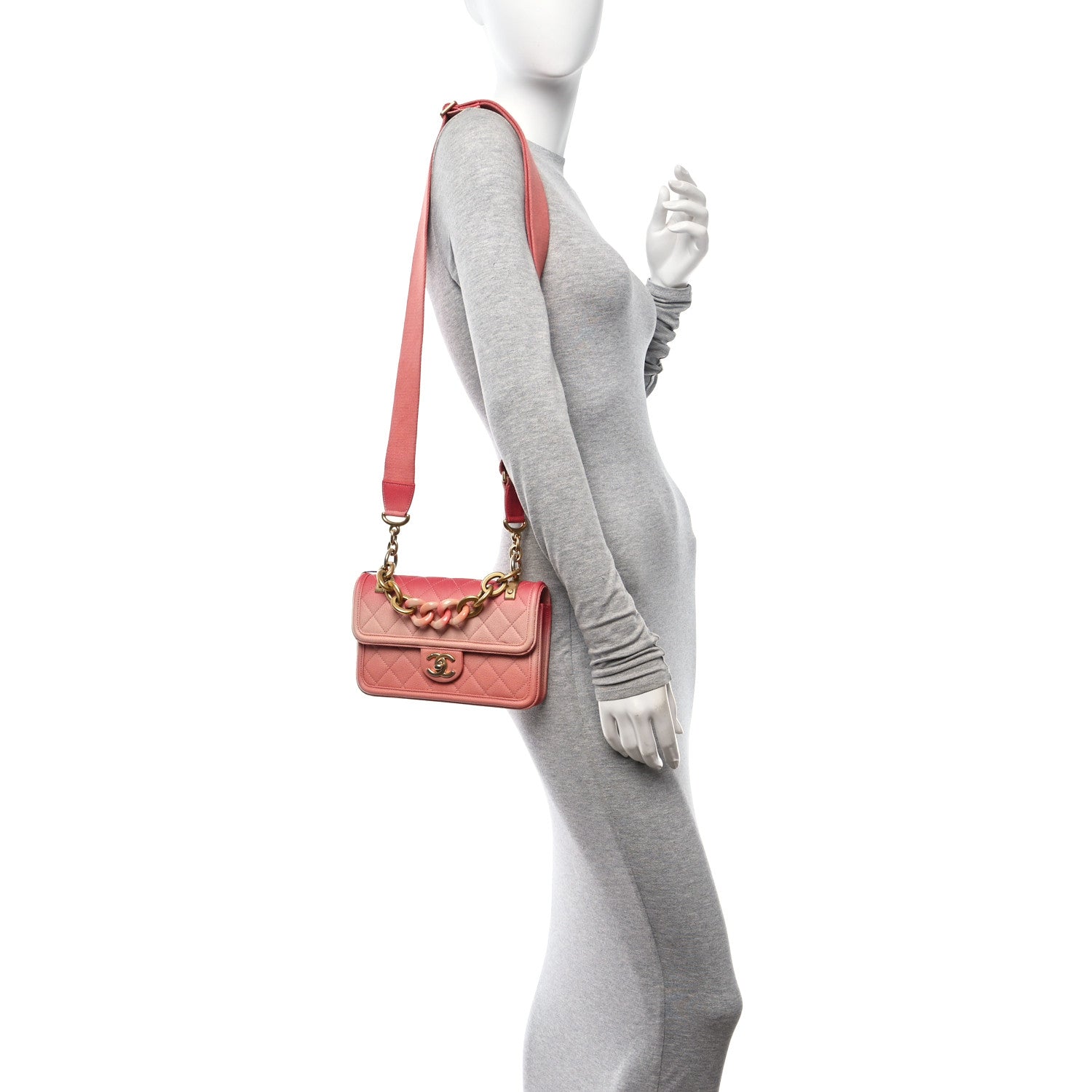 Chanel Caviar Quilted Small Sunset On The Sea Flap Coral 2 of 11