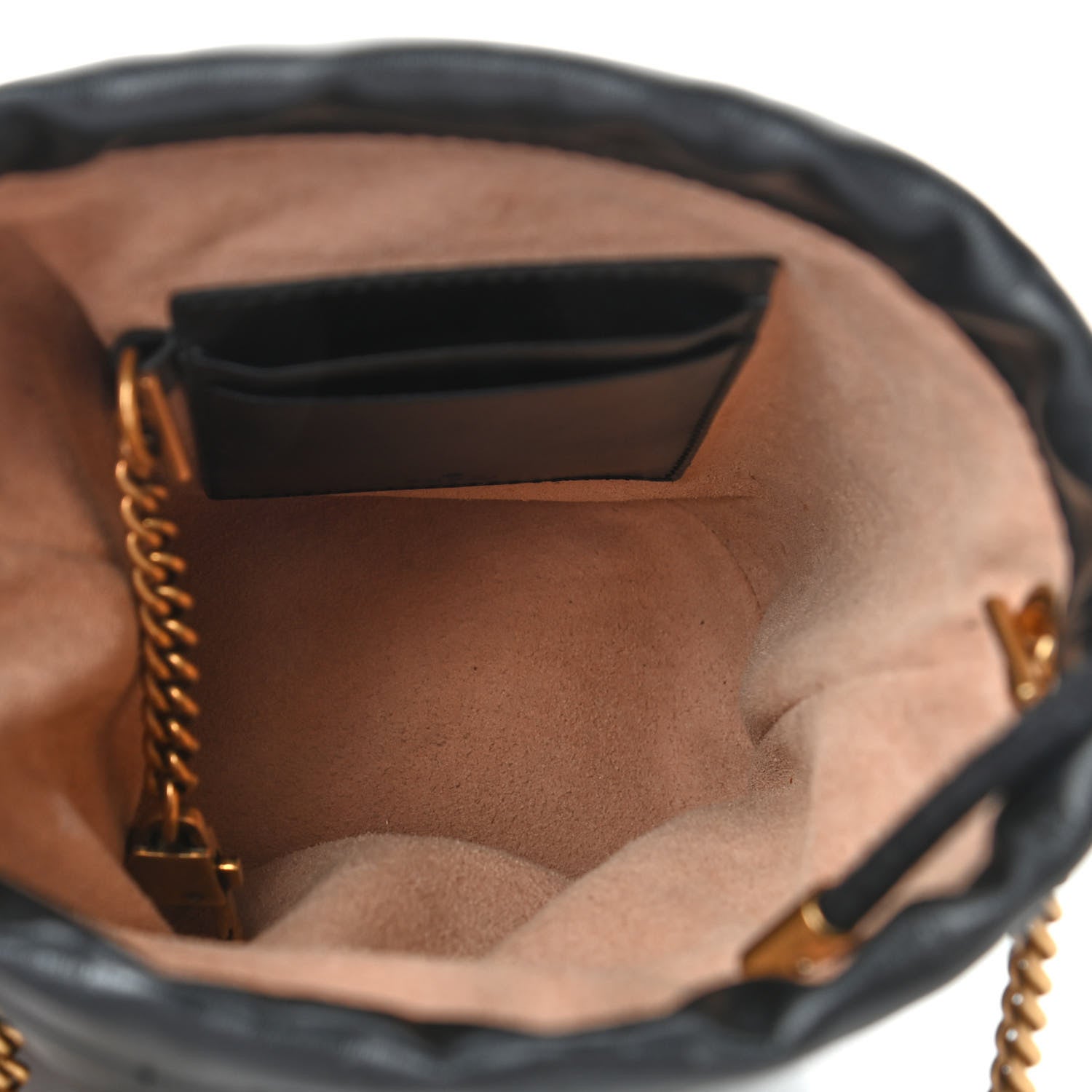 Gucci Calfskin Matelasse Mini GG Marmont 2.0 Bucket Bag Black 3 of 4