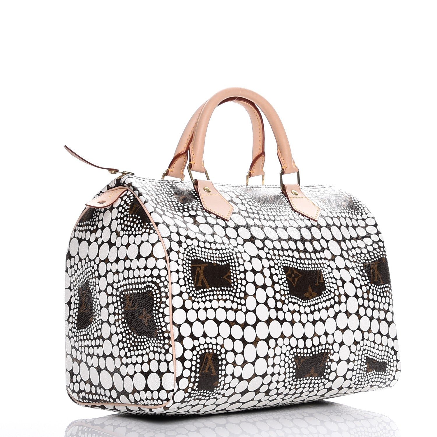 Louis Vuitton Monogram Kusama Town Speedy 30 White 3 of 7
