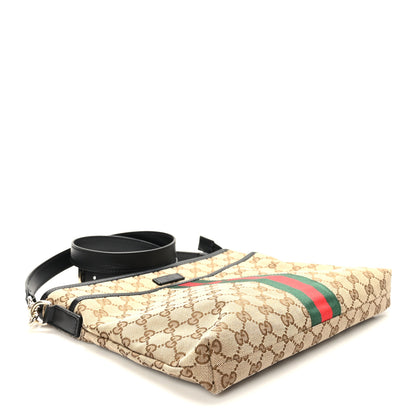 Gucci GG Monogram Web Flat Messenger Bag Black 4 of 9