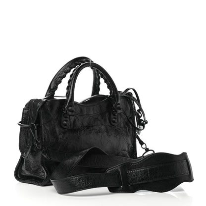 Balenciaga Agneau Arena Classic Black Hardware Mini City Black 3 of 8