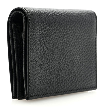 Gucci Dollar Calfskin Enamel Monochrome GG Marmont Card Case Black 3 of 7