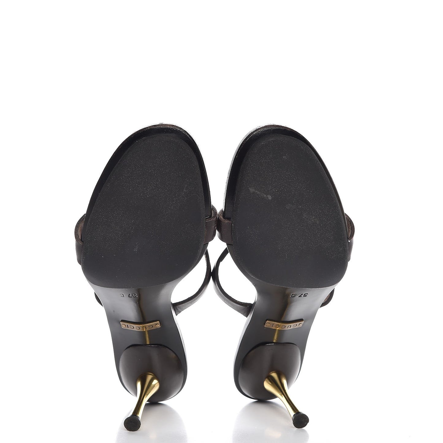 Calfskin Sandal Heels 37 Brown