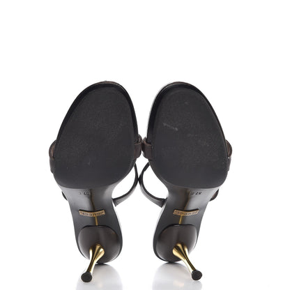 Gucci Calfskin Sandal Heels 37 Brown 7 of 9