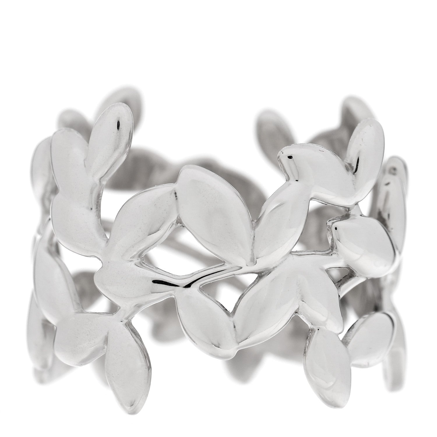 Tiffany Sterling Silver Wide Paloma Picasso Olive Leaf Band Ring 53 6.5 3 of 4