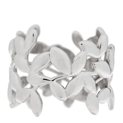 Tiffany Sterling Silver Wide Paloma Picasso Olive Leaf Band Ring 53 6.5 3 of 4