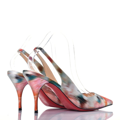 Christian Louboutin Satin Impressioniste Clare Sling 80 Pumps 39 Multicolor 4 of 8