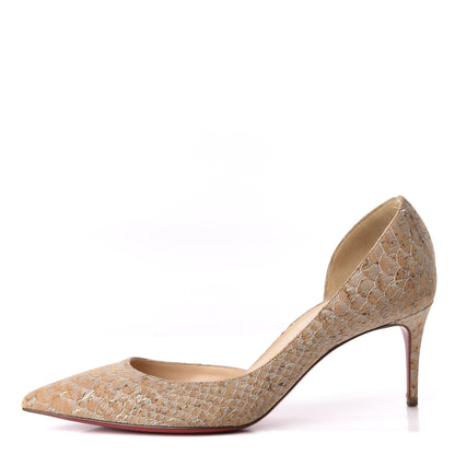 Christian Louboutin Liege Embossed Iriza 70 Pumps 35 Beige 1 of 11