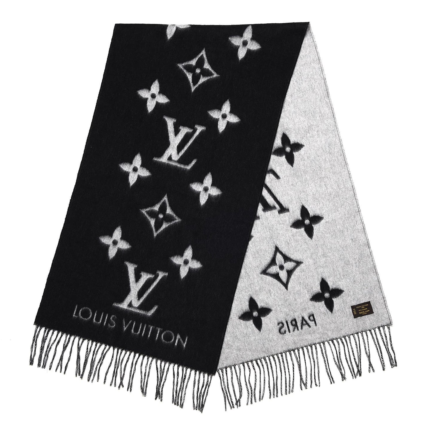 Cashmere Monogram Reykjavik Scarf Black