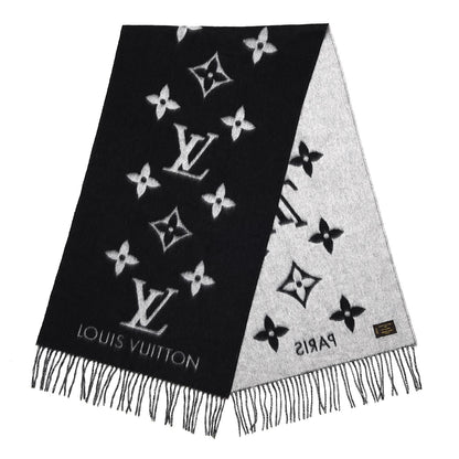 Louis Vuitton Cashmere Monogram Reykjavik Scarf Black 3 of 4