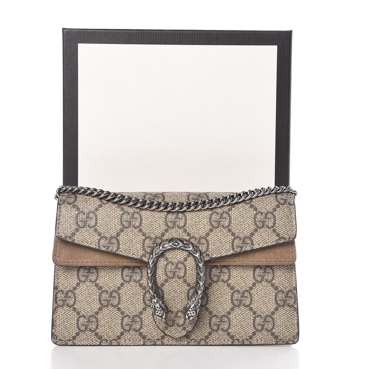 Gucci GG Supreme Monogram Super Mini Dionysus Shoulder Bag Taupe 10 of 10