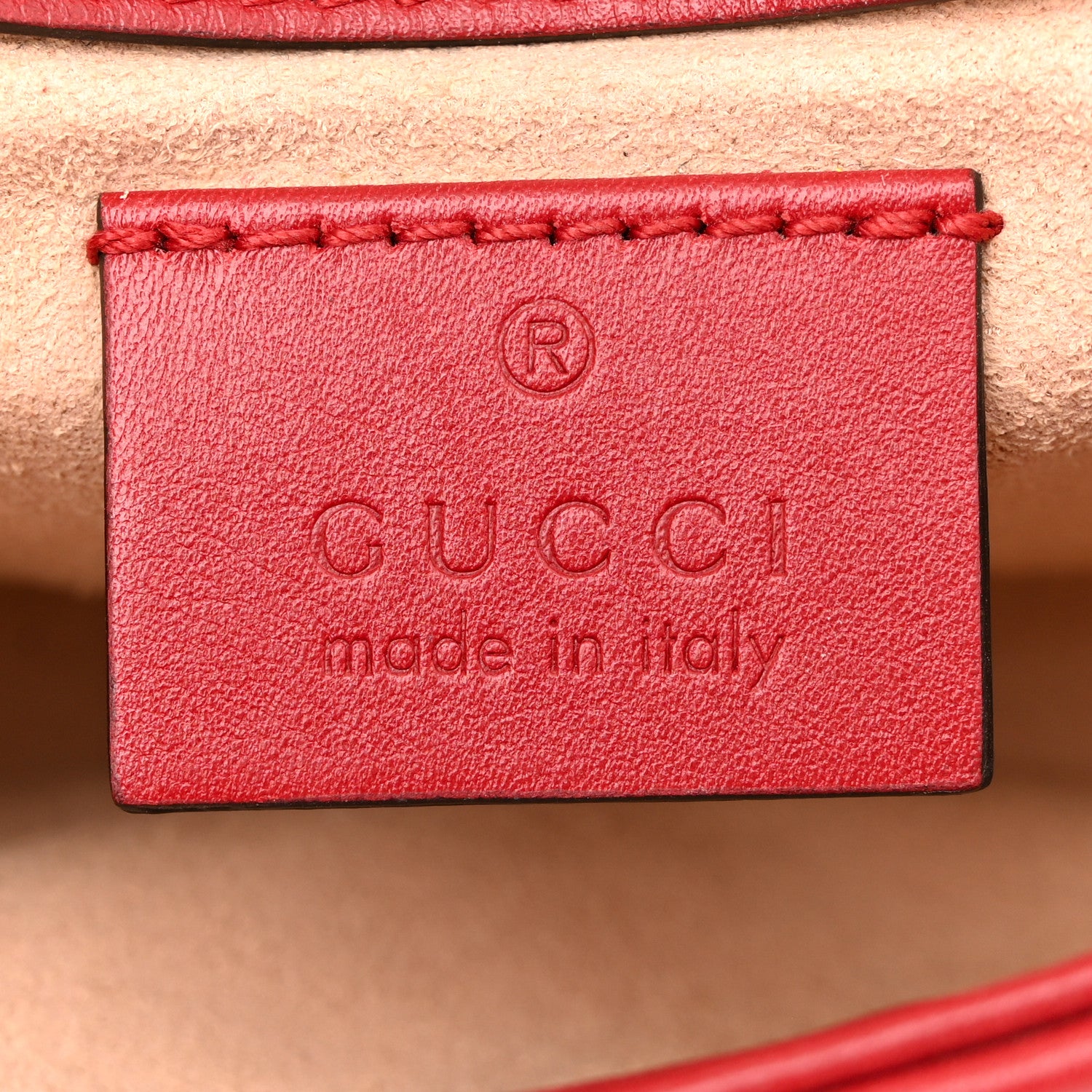 Gucci Calfskin Matelasse Super Mini GG Marmont Shoulder Bag Hibiscus Red 6 of 13