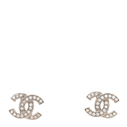 Chanel Crystal CC Earrings Silver 1 of 4