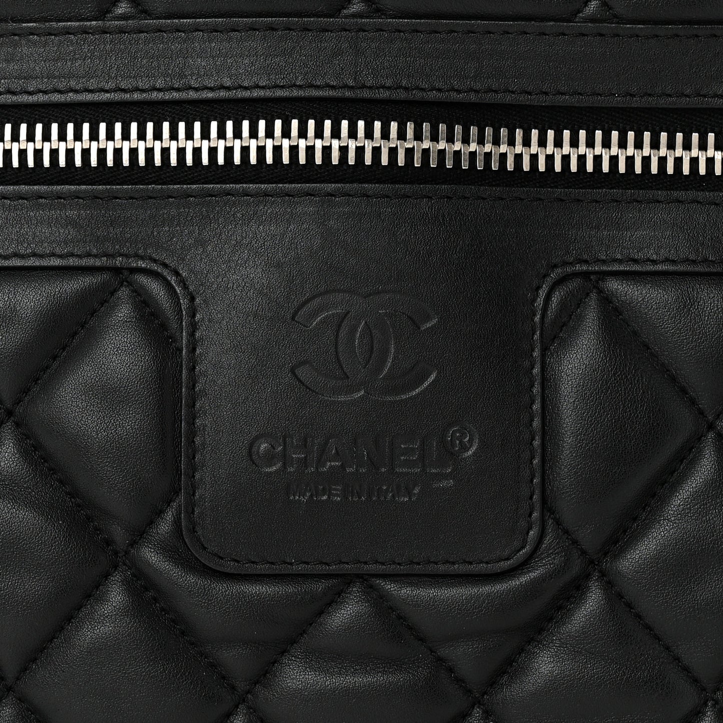 Lambskin Quilted Medium Coco Cocoon Reversible Tote Black
