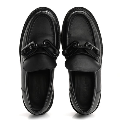 Louis Vuitton Calfskin Oversized Chain Academy Loafers 37.5 Black 2 of 13