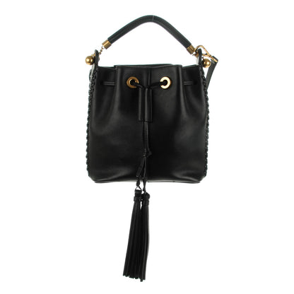 Chloe Calfskin Medium Gala Cross-Stitch Bucket Bag Black 1 of 7
