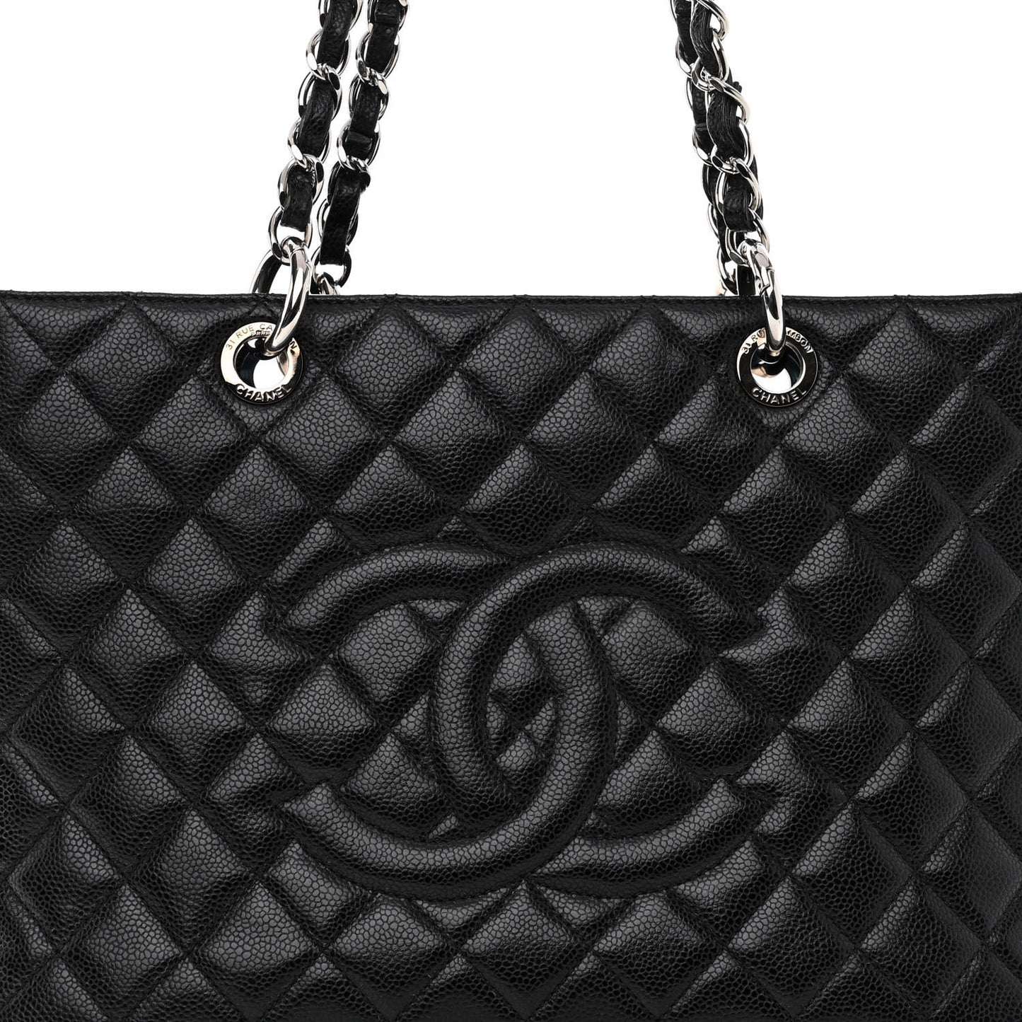 Caviar Quilted Grand Shopping Tote GST Black