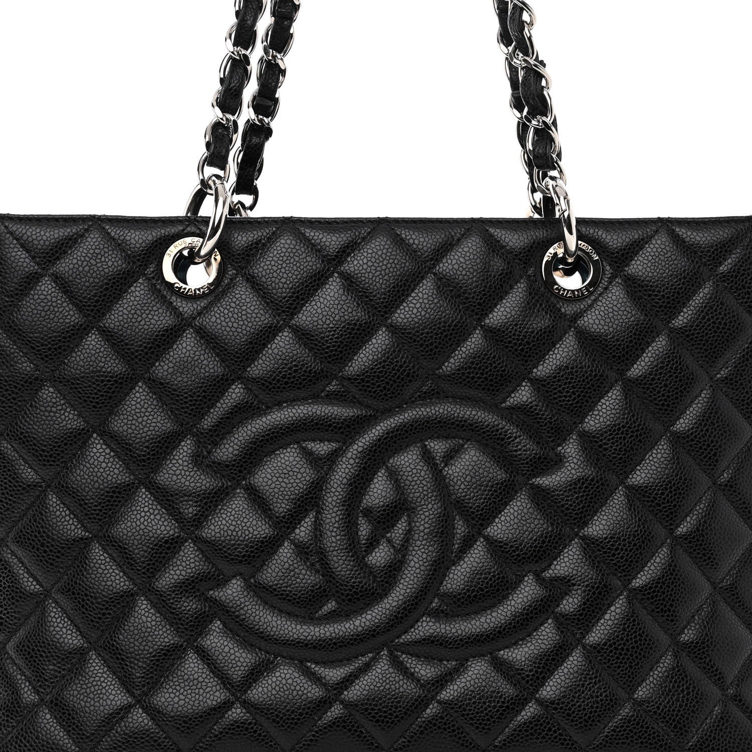Chanel Caviar Quilted Grand Shopping Tote GST Black 8 of 10
