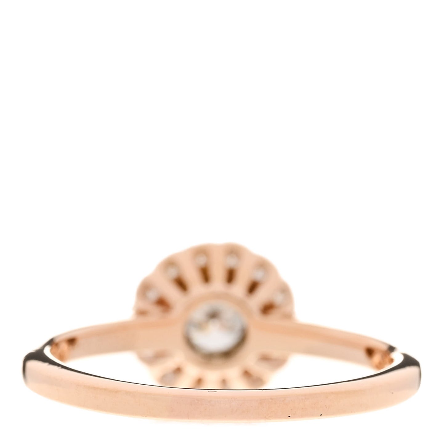 18K Rose Gold Platinum Diamond Round Enchant Flower Ring 51 5.75