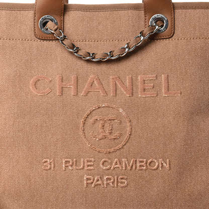 Chanel Canvas Sequin Medium Deauville Tote Ecru 10 of 10