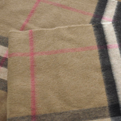 Burberry Cashmere Check Fringe Scarf Camel 3 of 5