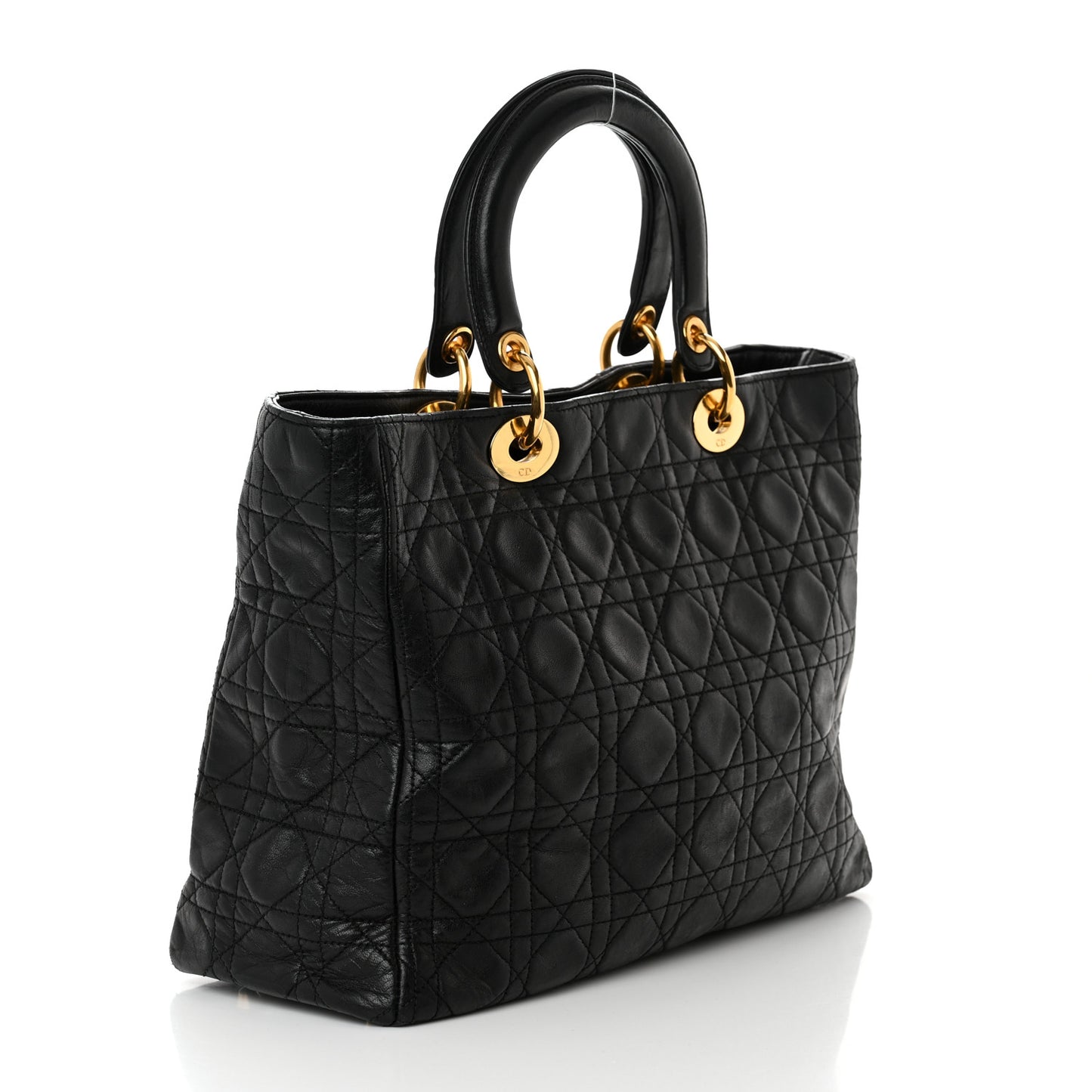 Lambskin Cannage Large Lady Dior Black