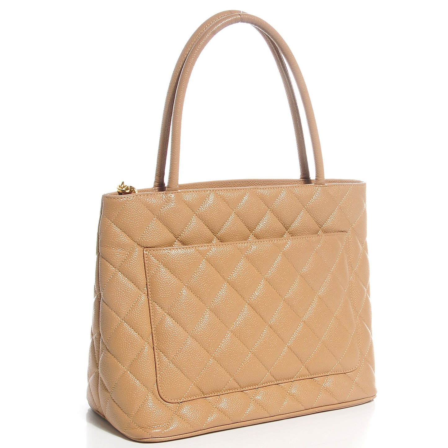 Caviar Quilted Medallion Tote Beige