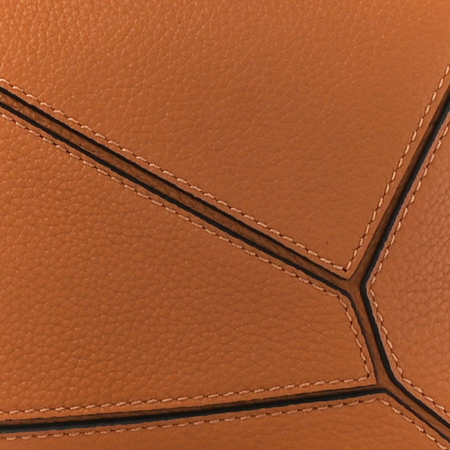 Grained Calfskin Small Puzzle Bag Tan