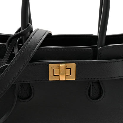 Balenciaga Smooth Calfskin Mini Bel Air Carry All Bag Black 7 of 9