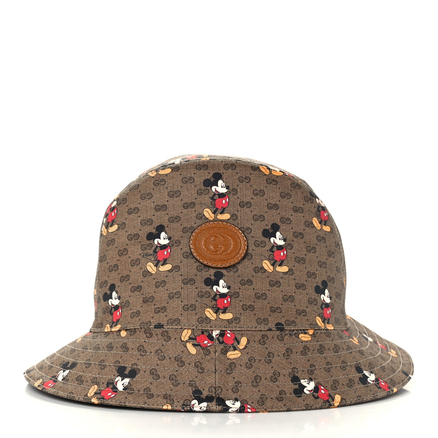 X DISNEY Mini Vintage GG Supreme Monogram Mickey Mouse Trent Bucket Hat S Beige Ebony Yellow