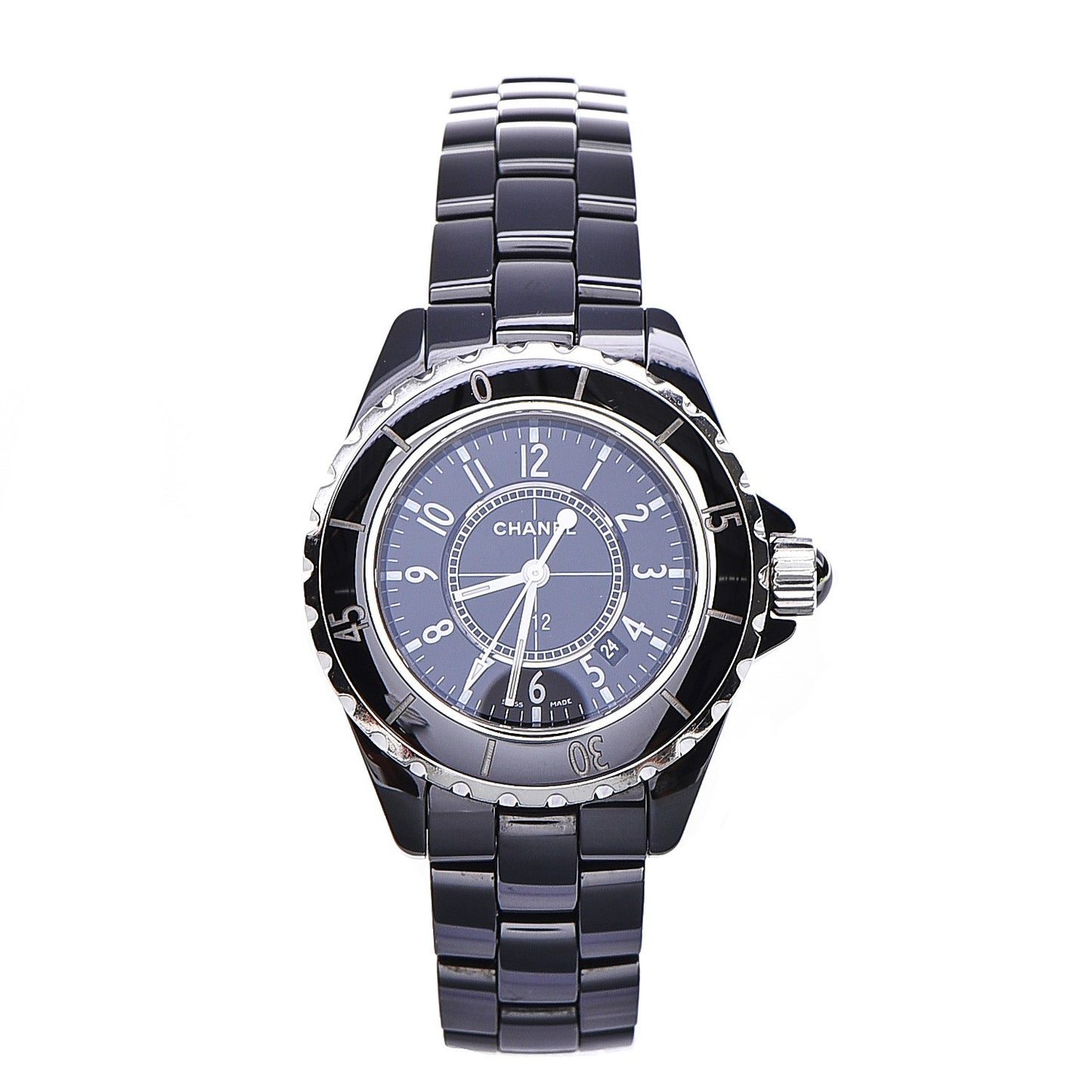 Stainless Steel Ceramic 33mm J12 Quartz Watch Black