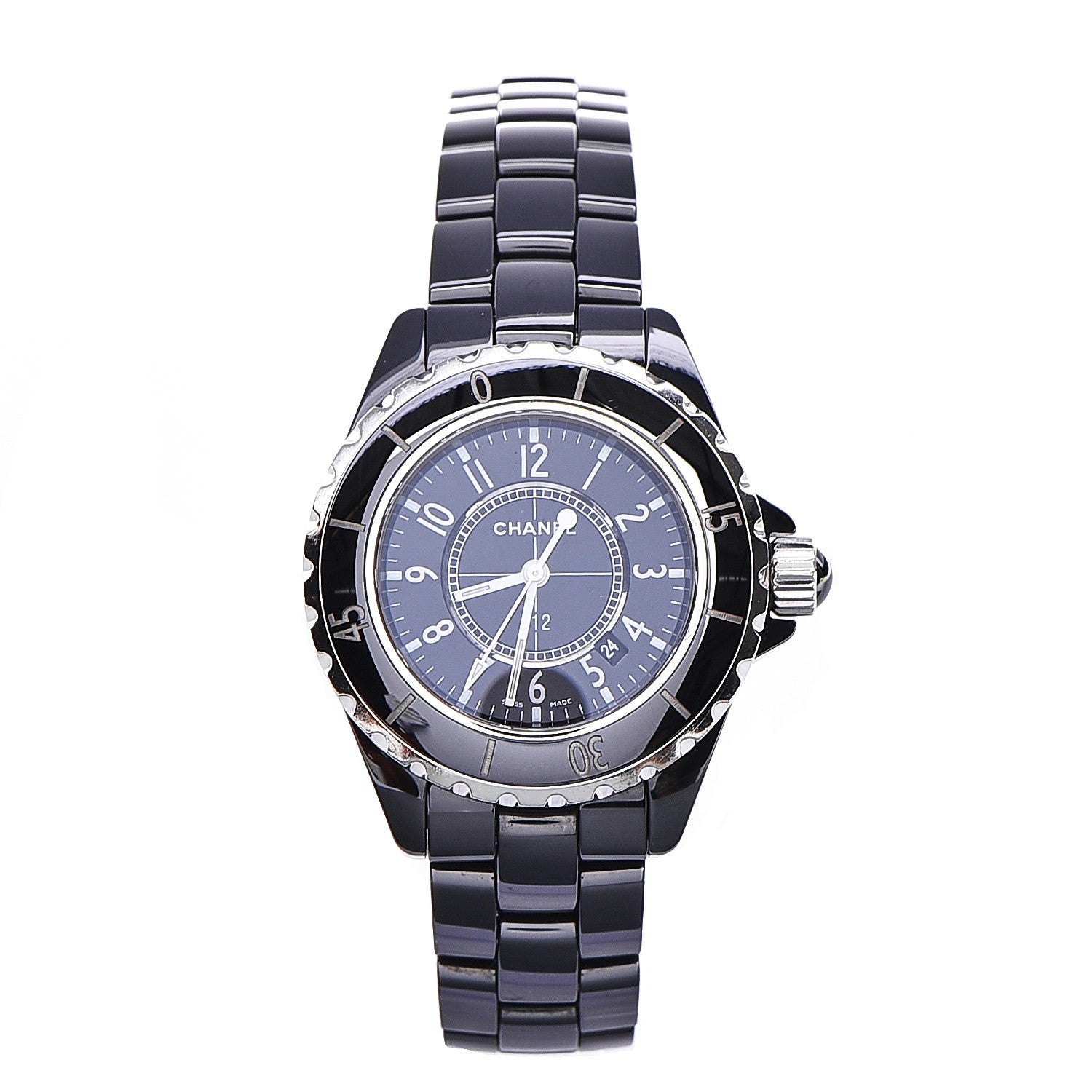 Chanel Stainless Steel Ceramic 33mm J12 Quartz Watch Black 1 of 8