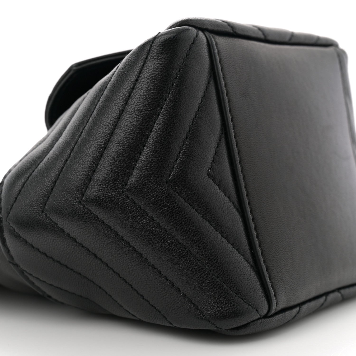 Saint Laurent Lambskin Matelasse Monogram Joe Nano Bucket Bag Black 9 of 11